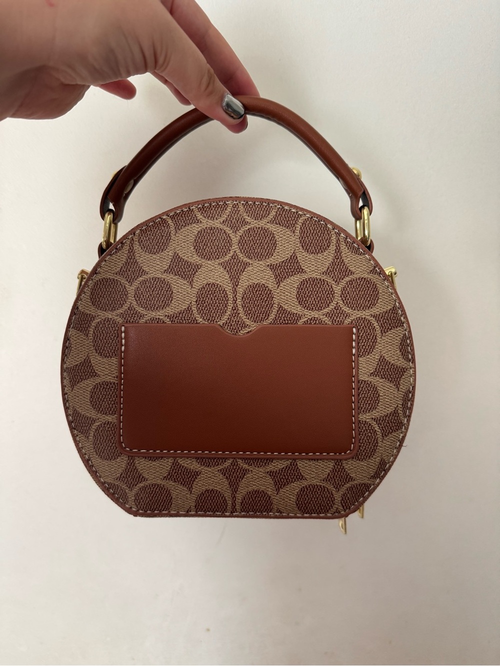 NWOT Brown Signature Round Bag - Picture 4 of 12